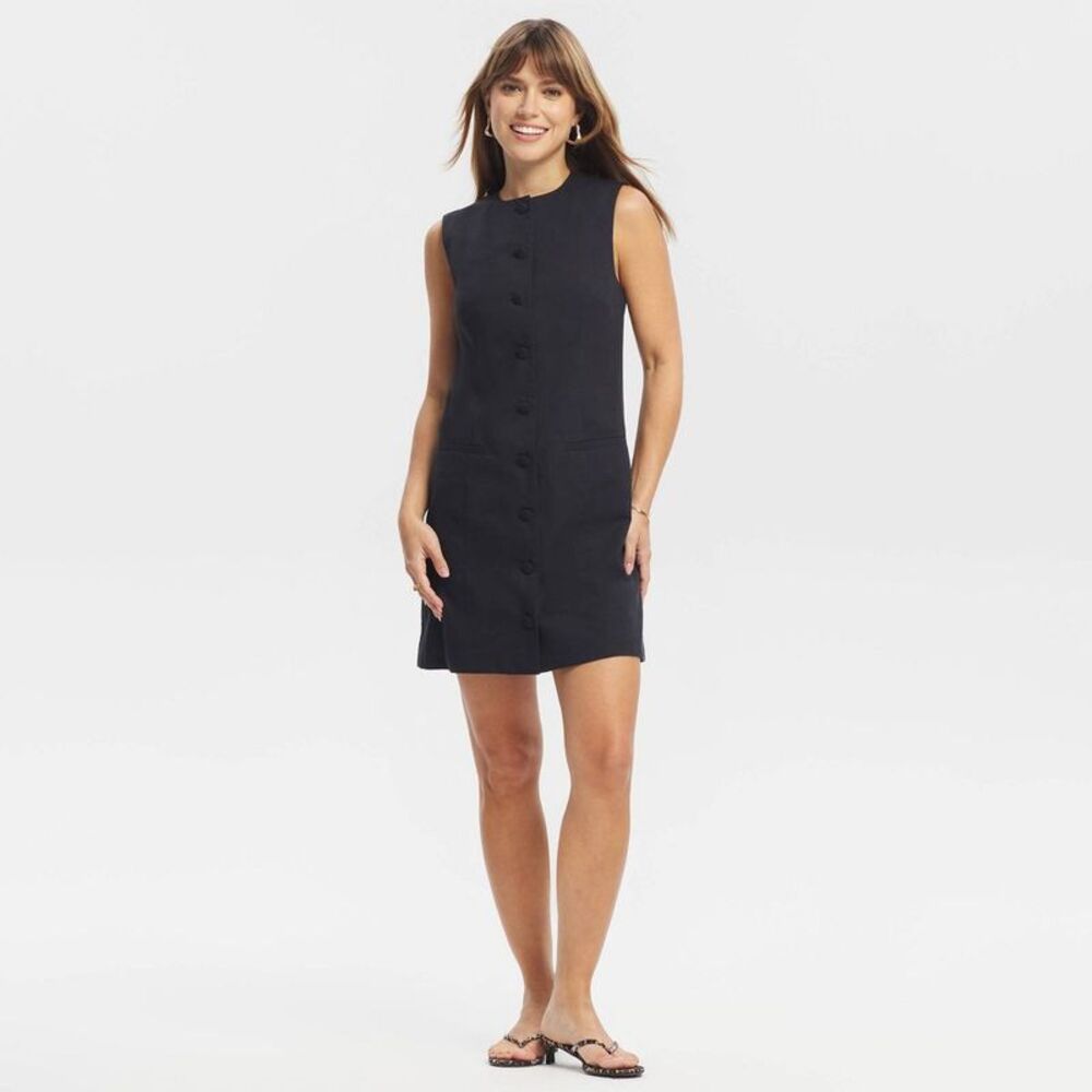 Women's Mini Shift Dress - A New Day Black M